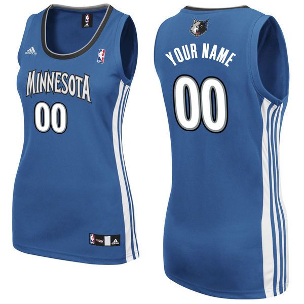 Adidas Minnesota Timberwolves Women Custom Replica Road Royal NBA Jersey